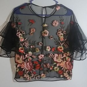 Sheer floral top